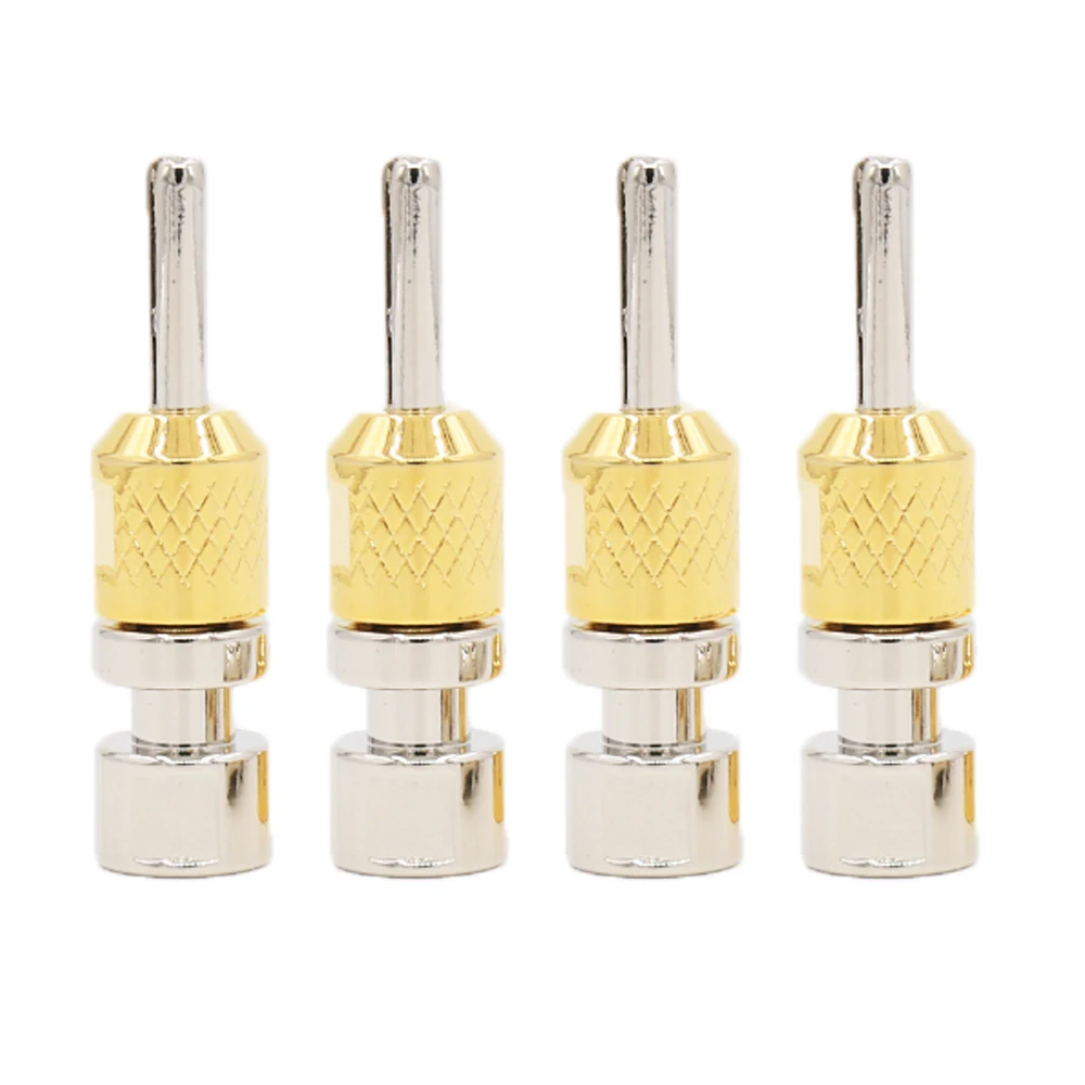 

4pcs CAB Golden Reference Banana Plug Speaker Cables Connector Plug Binding Post Female Socket Jack