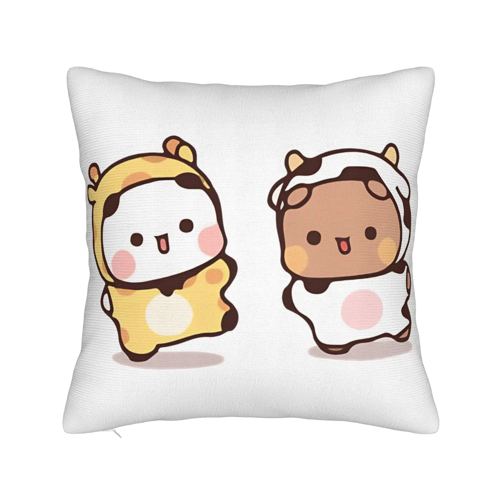 Bear And Panda Bubu Dudu Balloon Pillow Cover  Soft Cushion Cover Retro Trendy Pillow Case For Office Car Home Decor