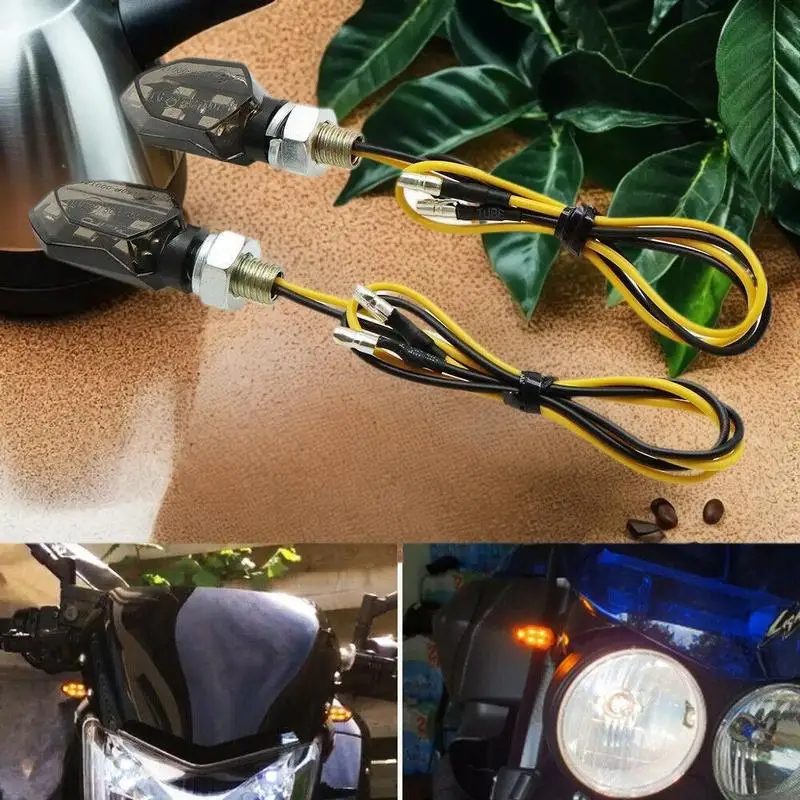 New 1 Piece Super Bright Motorcycle LED Turn Signal Light Mini Universal Led Motorbike Lamp Amber Blinker LED Indicators Light