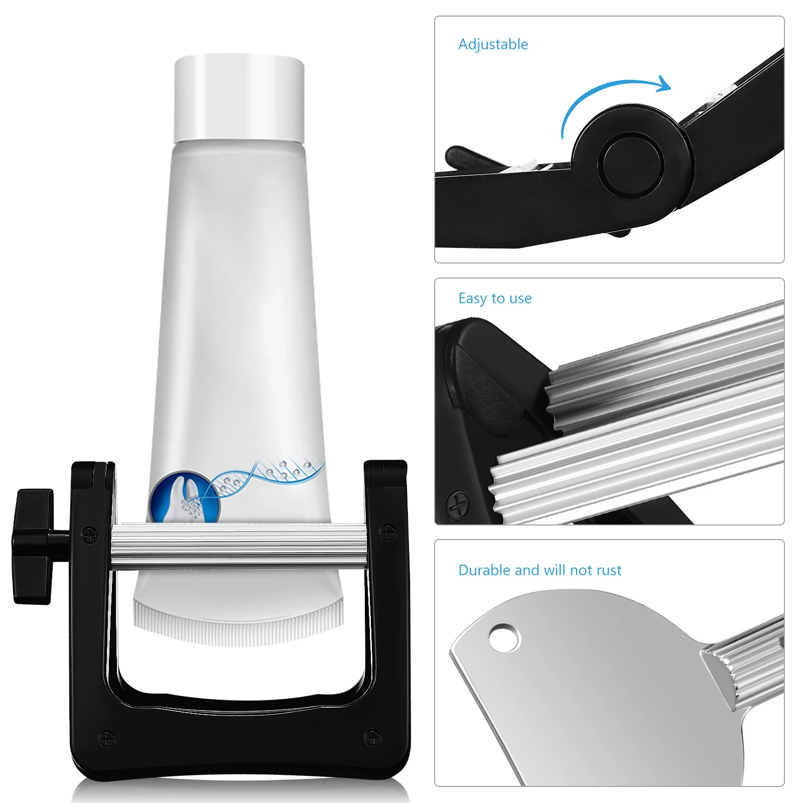 

Набор для выдавливания зубной пасты: ручной, металлический, прочный, из алюминиевого сплава и нержавеющей стали, для крема, кетчупа, мази, многоразовый