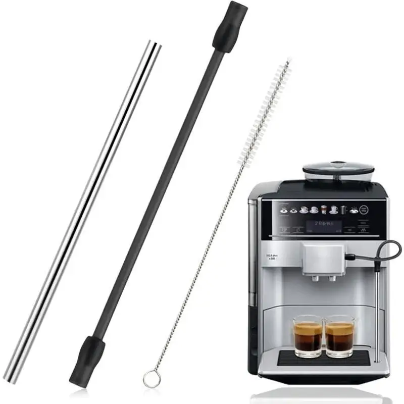 3 pçs totalmente automático máquina de café leite substituição mangueira bico silicone leite mangueira limpeza escova conjunto limpeza compabilidade