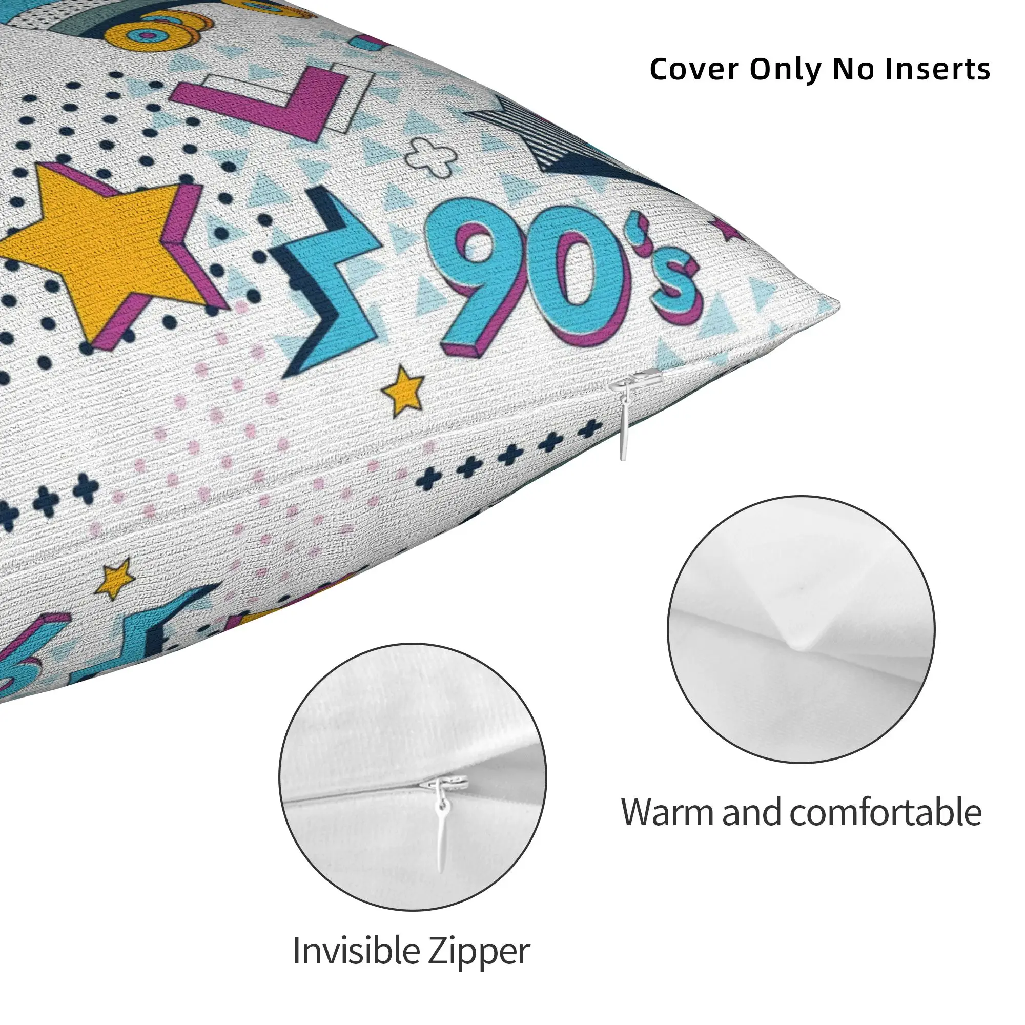 Soft 80s 90s Retro Cassette Tape Boombox Pillowcase Polyester Cushion Cover Decorative Music Throw Pillow Case Cover Bedroom