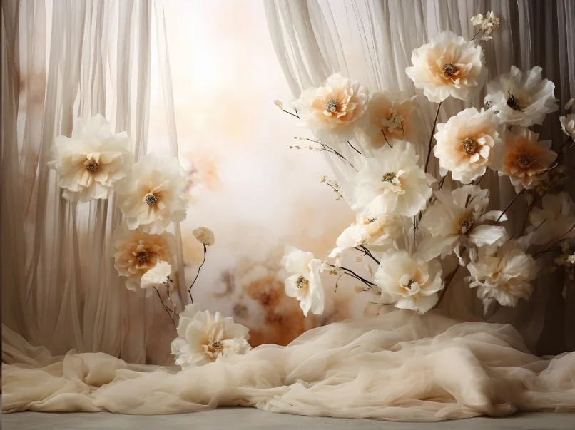 Фотофон винтажная комната окно занавеска цветы Взрослый день рождения Беременные портрет Фотостудия