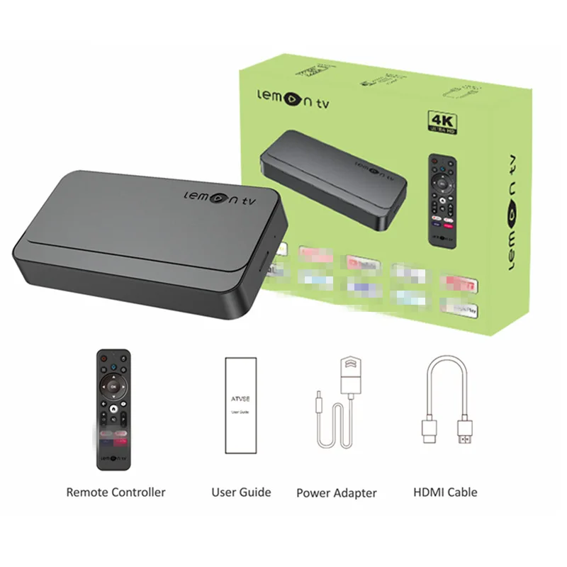 Lemon TV Set Top Box Allwinner H313 4K HD 2.4G/5G WIFI6 Android ATV Bluetooth Voice Remote Control TV Box 2GB/8GB