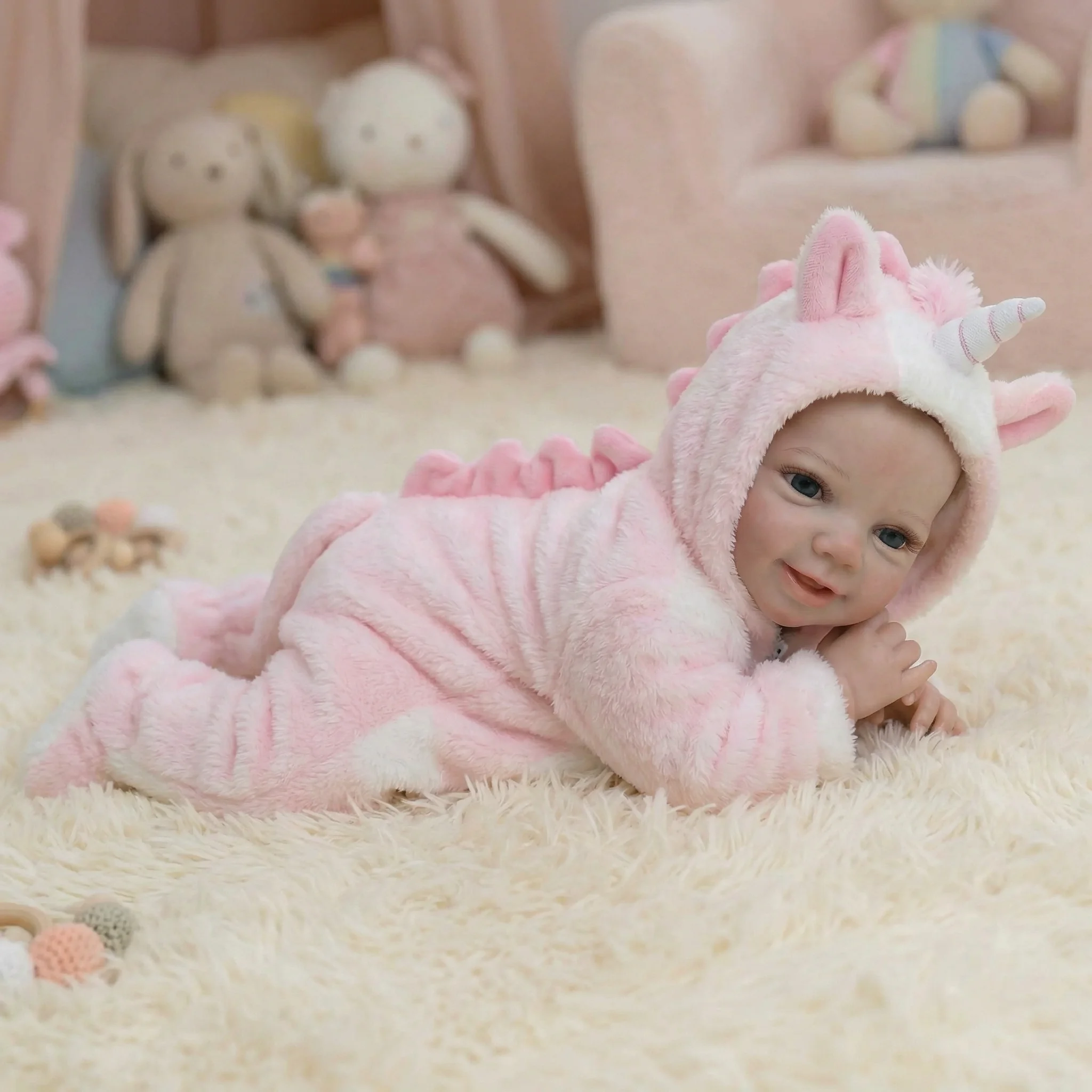 

Кукла-реборн NPK 18 дюймов, Вивьен, новорожденная, реалистичная, с тканевым телом, многослойной 3D-покраской, коллекционная игрушка