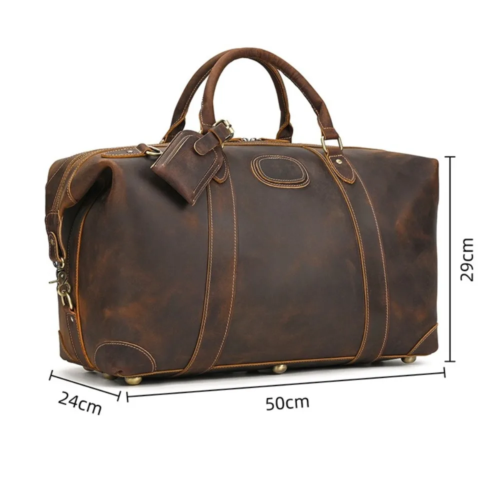 Дорожная сумка в стиле ретро, кожаная спортивная сумка большой вместимости для фитнеса, простая универсальная, модная, продвинутая