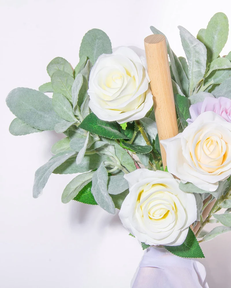 10Pcs Artificial Lambs Ear Greenery Stems Faux Branches for Bride Bouquets Picks Wedding Centerpiece DIY Wreath Floral Arrangeme