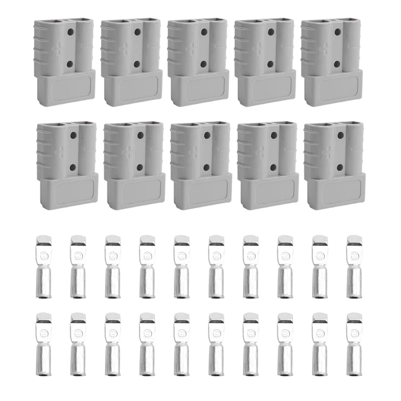 

ABZV-10Pcs For Anderson Style Plug Connectors DC Power Tool 50A 12-24V 6AWG Double Pole With Copper Contact Power Connectors