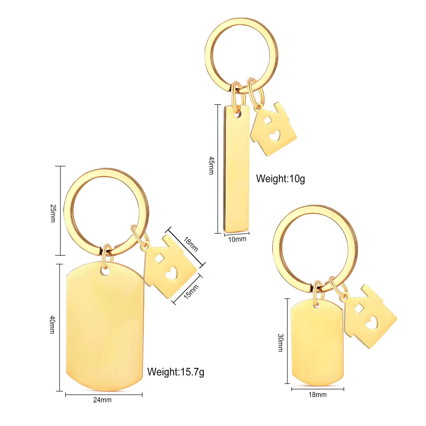 1PC Fashion New Home Keychain Couples First Home Housewarming Present Key Chain Pendant New House New Homeowner Car Keyring Gift