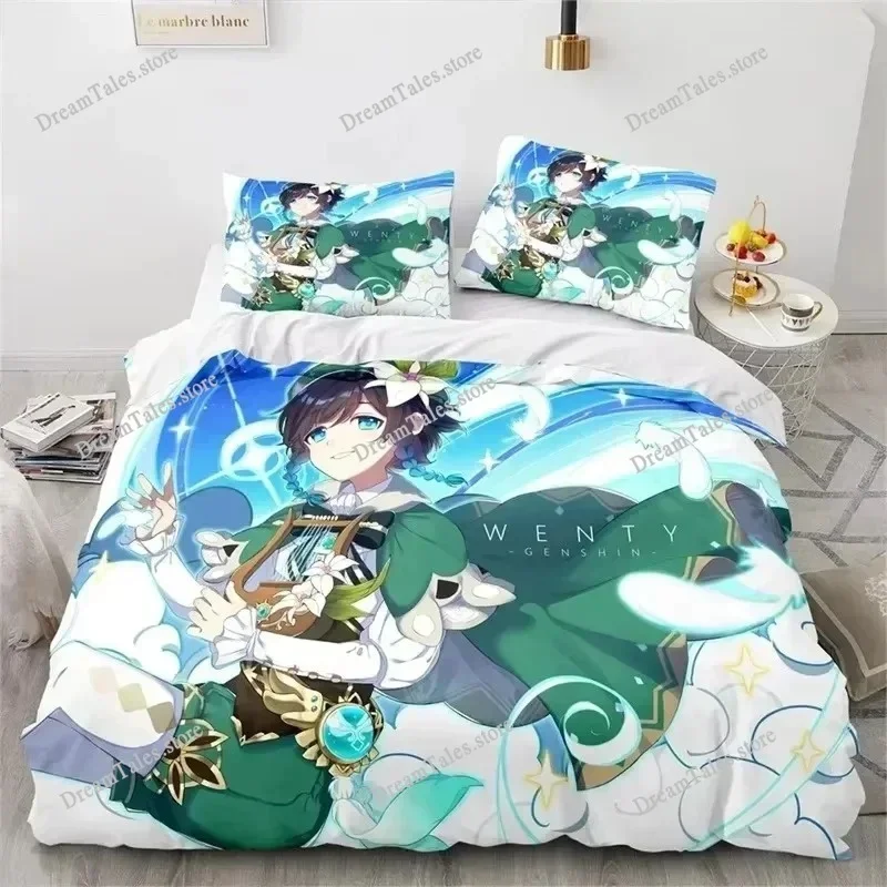 

Exquisite 3D Genshin Impact Wallpaper Print Bedding Set Duvet Cover Comforter Bed Youth Kids Girls Boys Gift Home Textileextile7