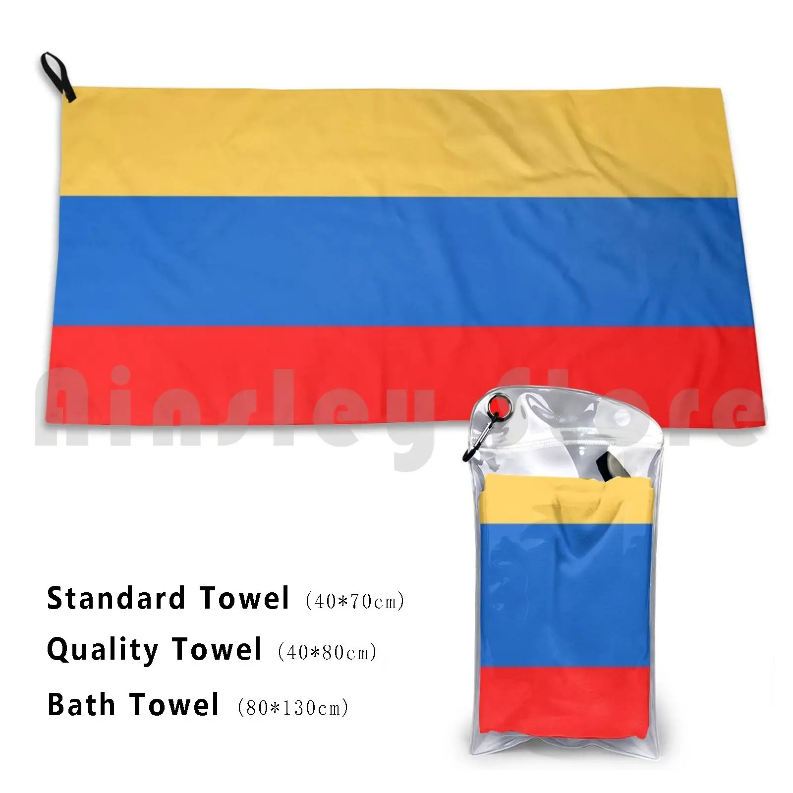 Colombia Flag Custom Towel Bath Towel Colombia Colombian Flag Colombian Flag Latinos Hispanic Latinx