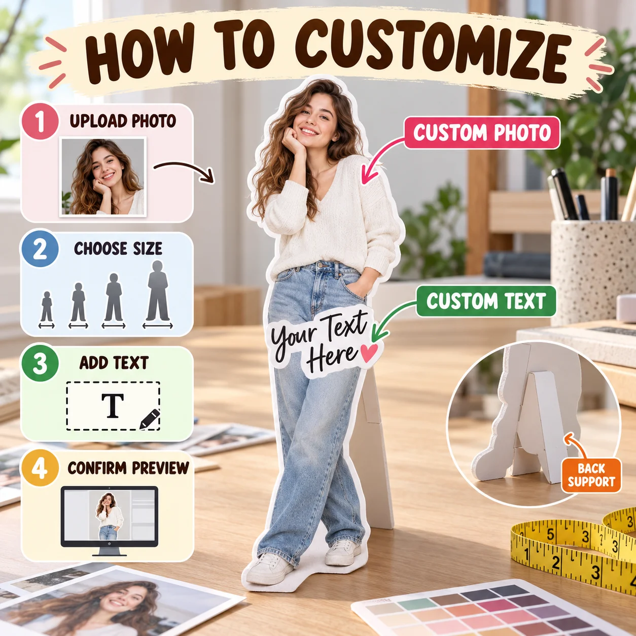Personalized Full‑Body Standee Prop Custom Life Size Photo Cardboard Cutout for Wedding Christmas Home Decor Display - view 3