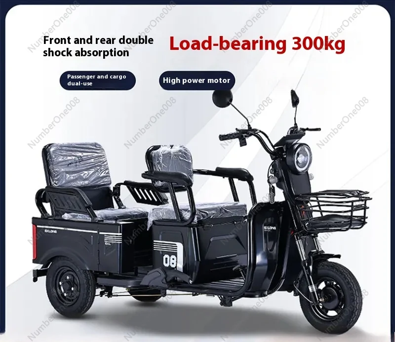 Climbing king electric tricycle household small passenger and cargo dual-purpose