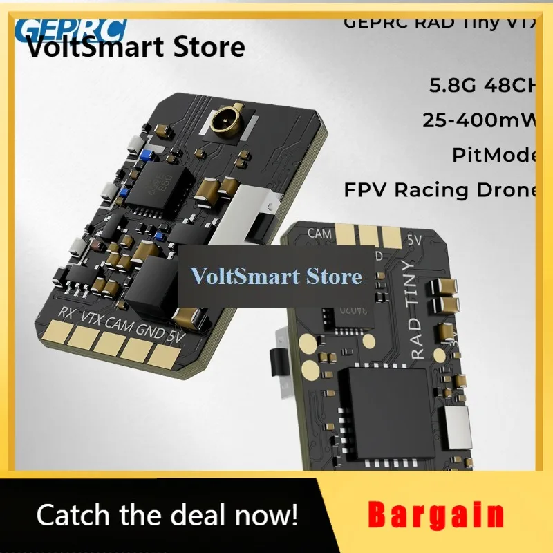 VoltSGEPRC RAD Tiny 5.8G 400mW VTX 48CH 25mW/200mW/400mW/PIT MODE Transmitter For FPV Racing Drone