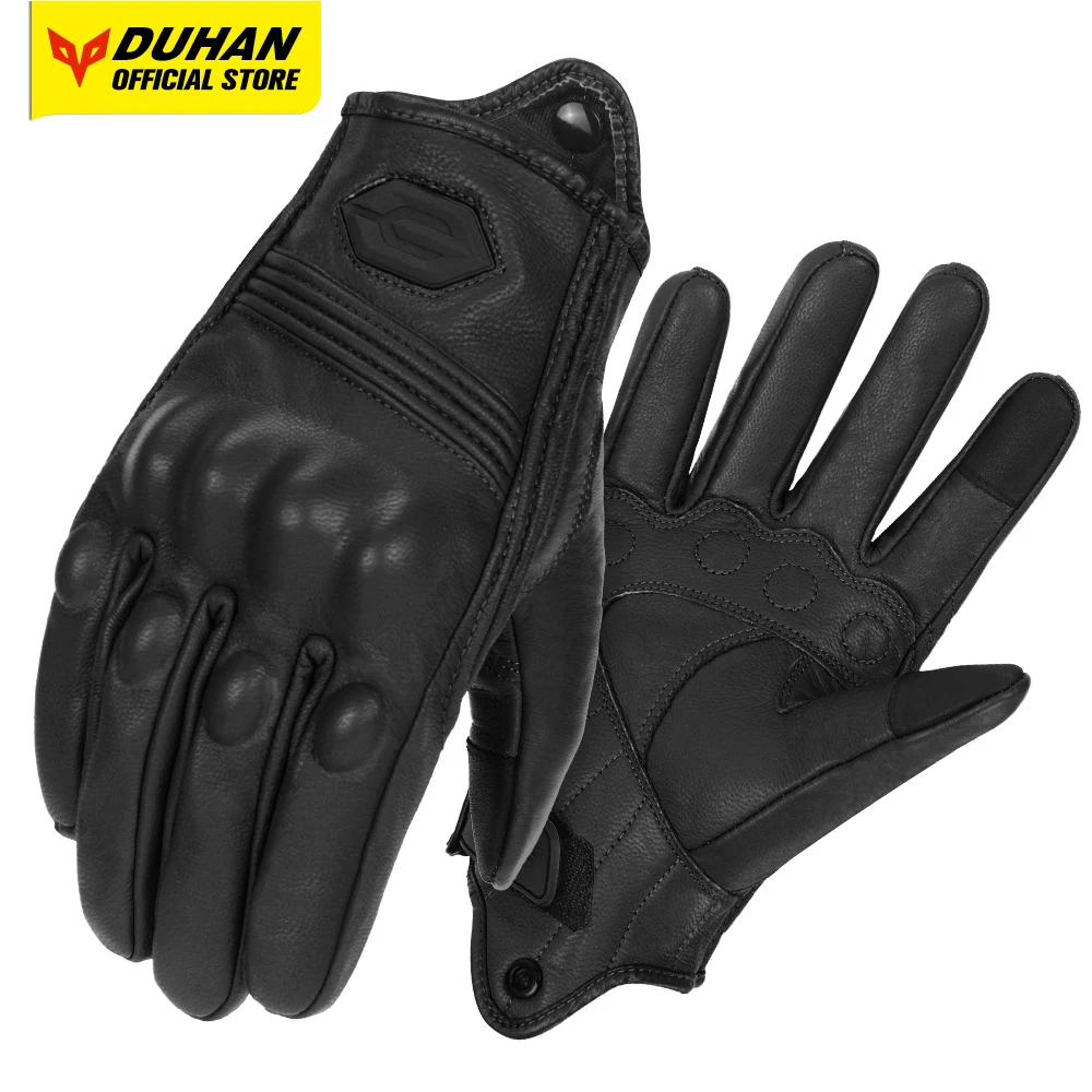 

Motorcycle Gloves Genuine Leather Winter Moto Gloves Men Summer Goatskin Motorbike Touch Screen Fist Joint Protect Guantes