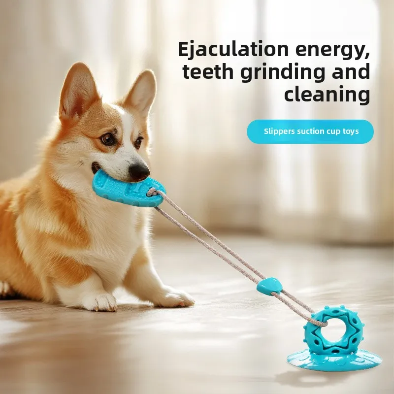 

Large Dog Tug-of-war Game Dog Chew Toys with Rope & Vacuum Suction Cup Multifunctional Biting Ball Teeth Cleaning Pet Supplies