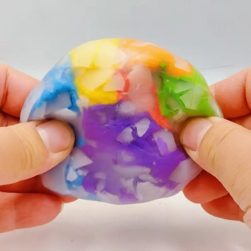 Sensory Jelly Cube Squeeze Toy Colorful Soft Texture Anti-Anxiety Fidget Toy for Autistic Kids