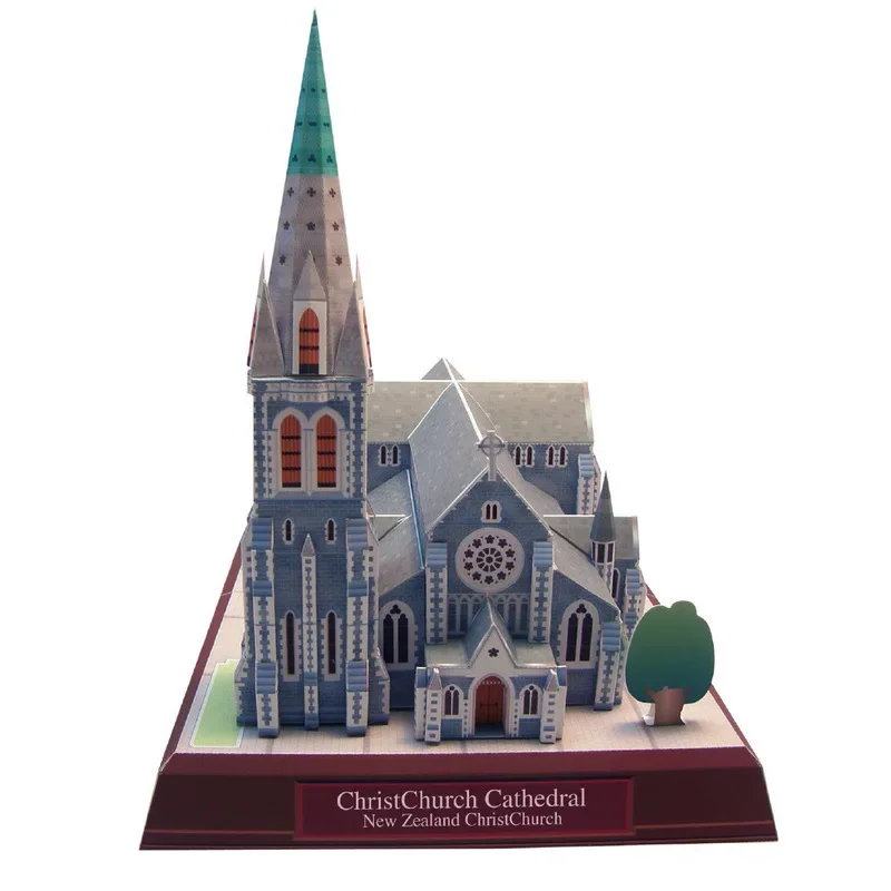 New Zealand Christchurch Cathedral World Famous Building 3D Paper Model DIY Manual Toy