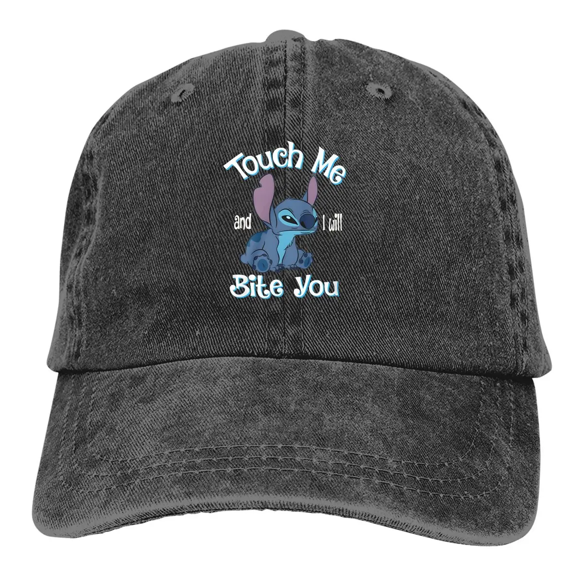 Touch Me And I Will Bite You Summer Cap Sun Visor Hip Hop Caps Lilo-Stitches Anime Cowboy Hat Peaked Hats