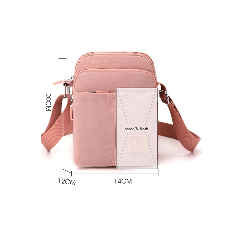 Women Waterproof Nylon Crossbody Shouler Bags 2023 New Fashion All Match Mini Messenger Bags Casual Multi-pockets Flaps Bolsas