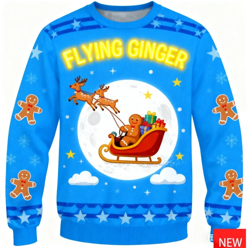 

С Рождеством забавный пряничный узор уродливый свитер для мужчин пряничный коттедж дизайн пуловер толстовка джемпер для рождественской вечеринки