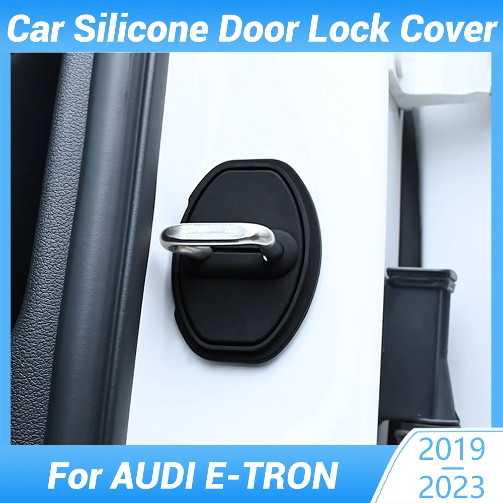 Car Door Mute Damping Cushion Silicone Door Lock Buckle Door Anti-collision Protective Cover For AUDI E-TRON 2019-2023