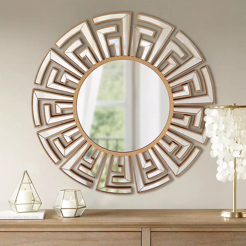 

Modern round luxury decorative wall mirror gold glass mirror