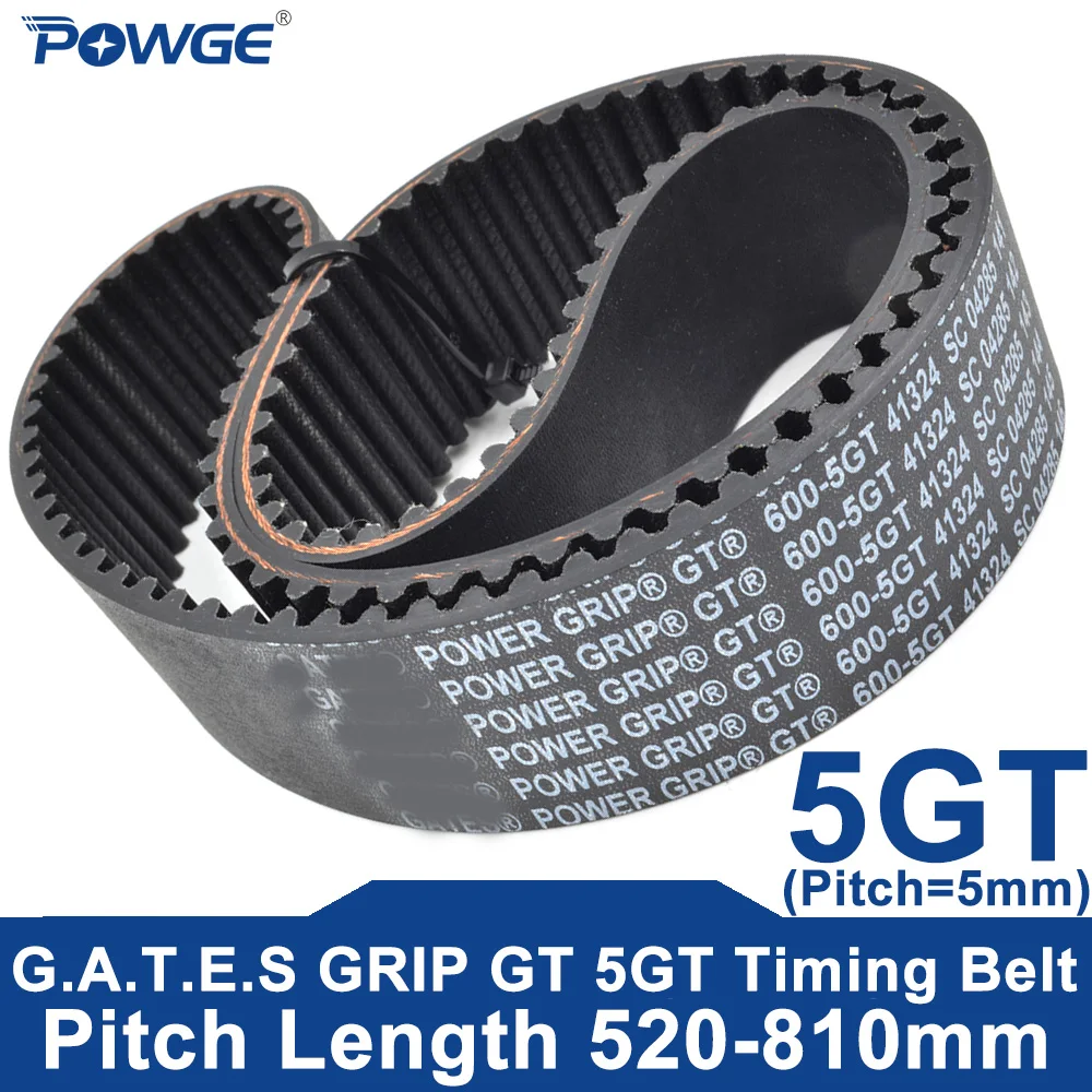 POWGE 5GT Timing Belt Lp=520-810mm 525 530 540 545 550 560 565 570 575 580 595 600 610 615 625 635 645 655 670 675 695 700 710