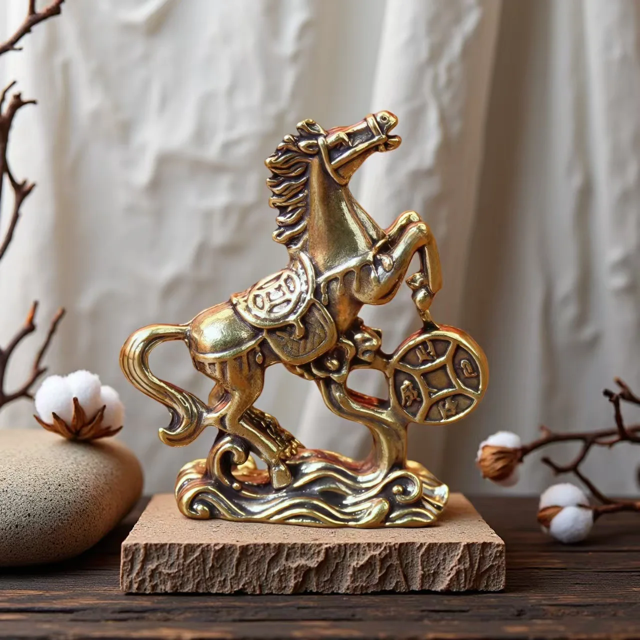 Brass Chinese Zodiac Horse Ornament - Home Decoration, Tea Pet & Handmade Gift for Wealth Attraction and Instant Fortune