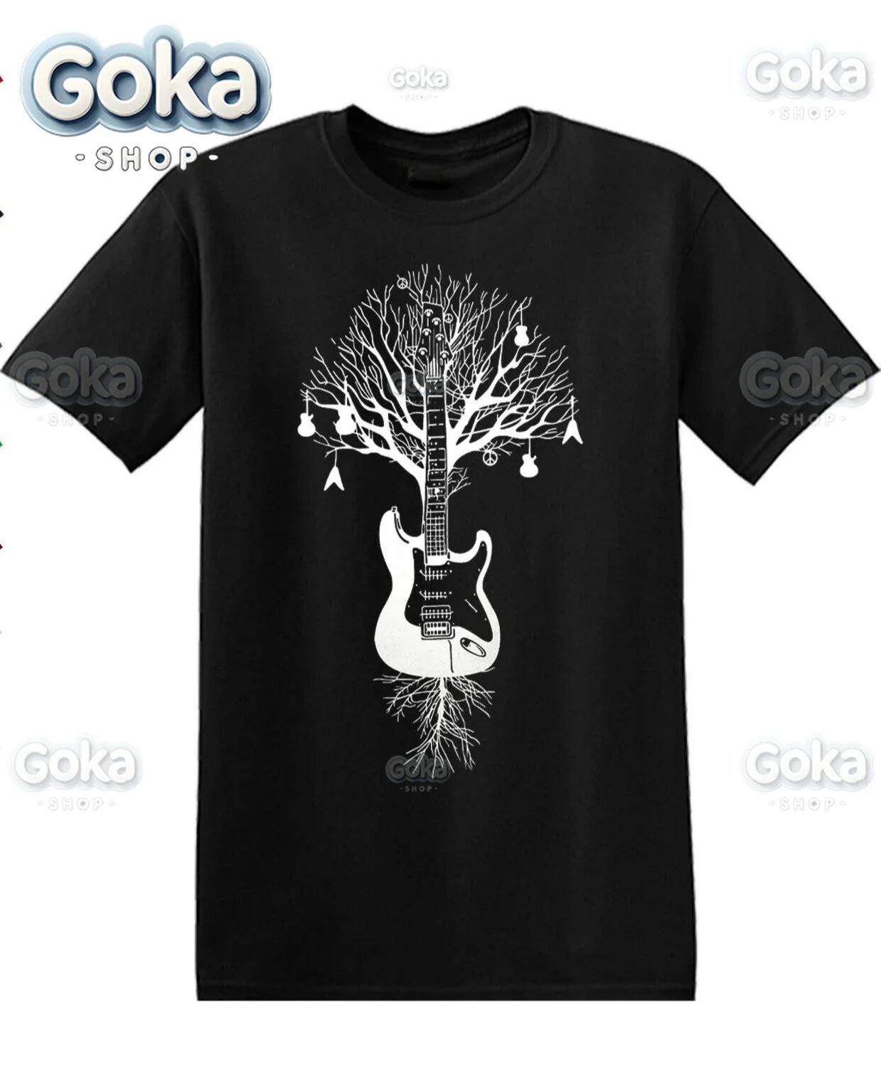 TREE OF GUITARS Graphic T Shirts Mens Clothing New in Tops & Tees Cotton Women Printed T-shirt Y2K Clothes Cute Funny Tshirt