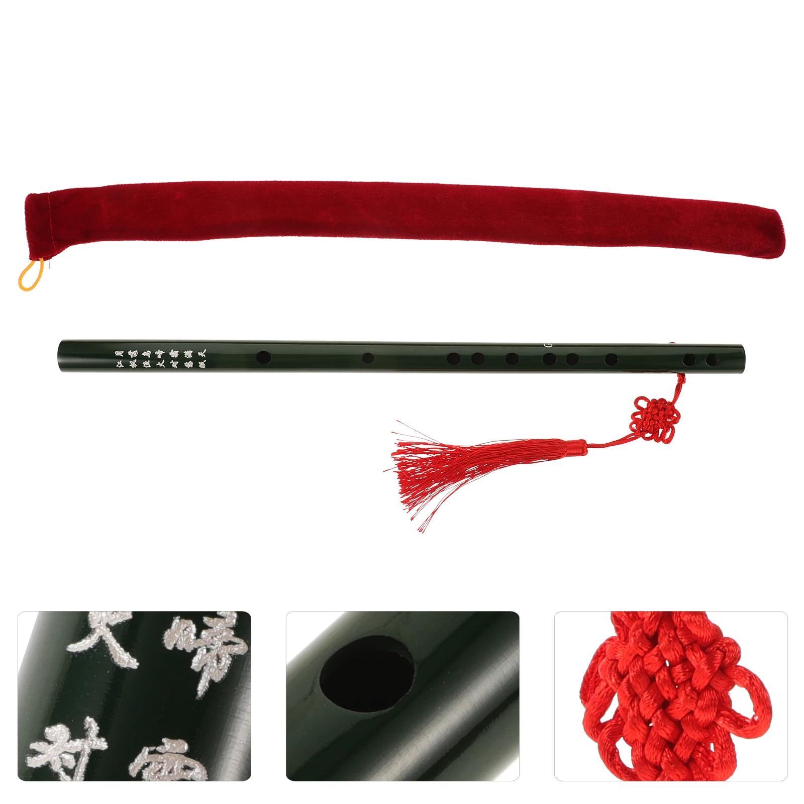 

Green Bamboo Flute Chinese for Beginner Classic Instrument Style Student Practice