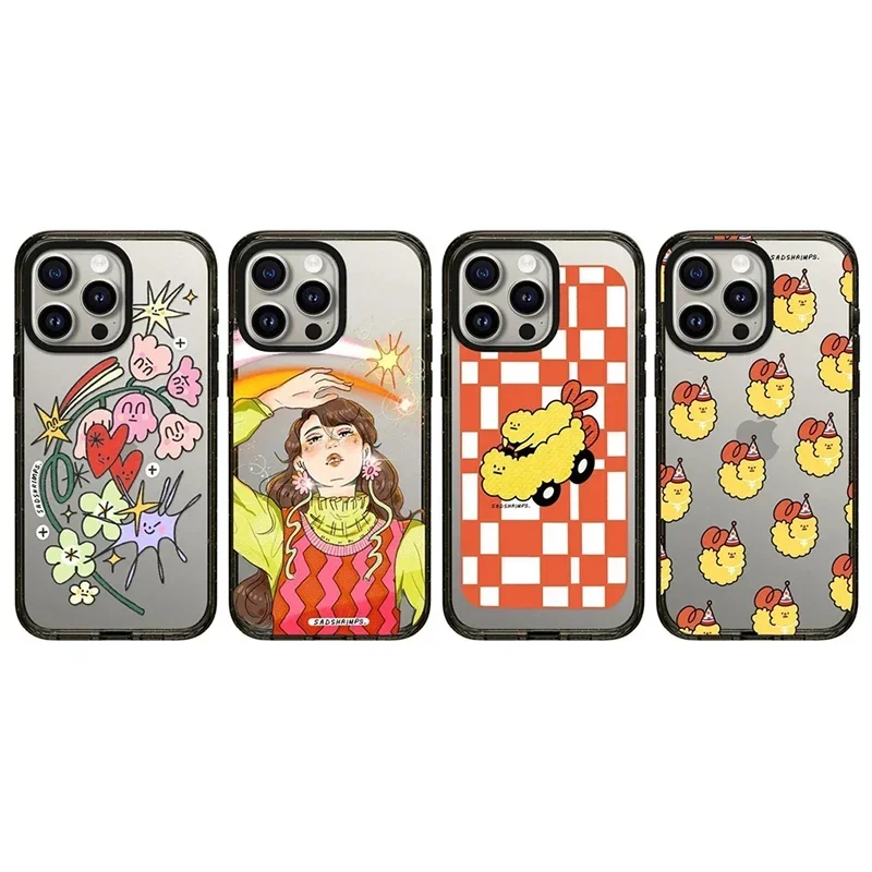 

Cartoon Fried Shrimp 2.0 Acrylic Black Border iPhone 12 13 14 15 16 Pro Max Case - Protective iPhone Case with MagSafe