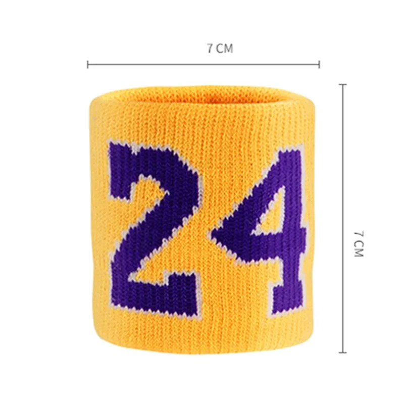 Diadema deportiva de gimnasio para adultos, brazalete Protector de muñeca para jugador de baloncesto, número de entrenamiento, NO11, NO24, NO7, 1 unidad