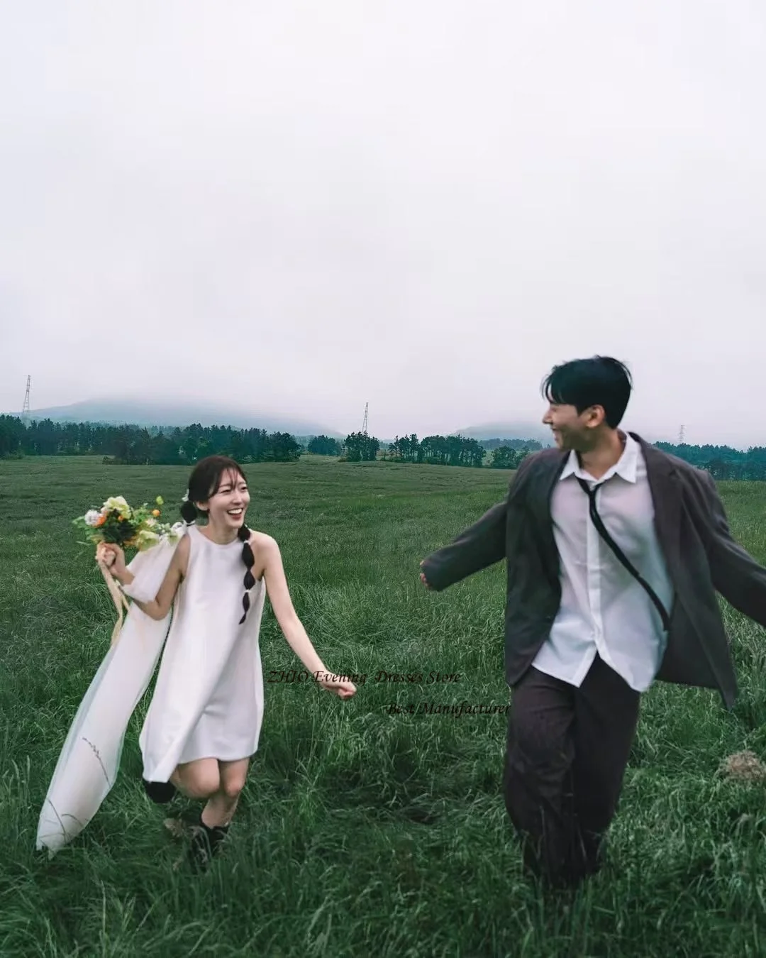 ZHIO White Casual Satin O-Neck Sleeveless Mini Length Short Cocktail Porm Dress with Shawl and Bow O-Neck Prom Gowns Customized