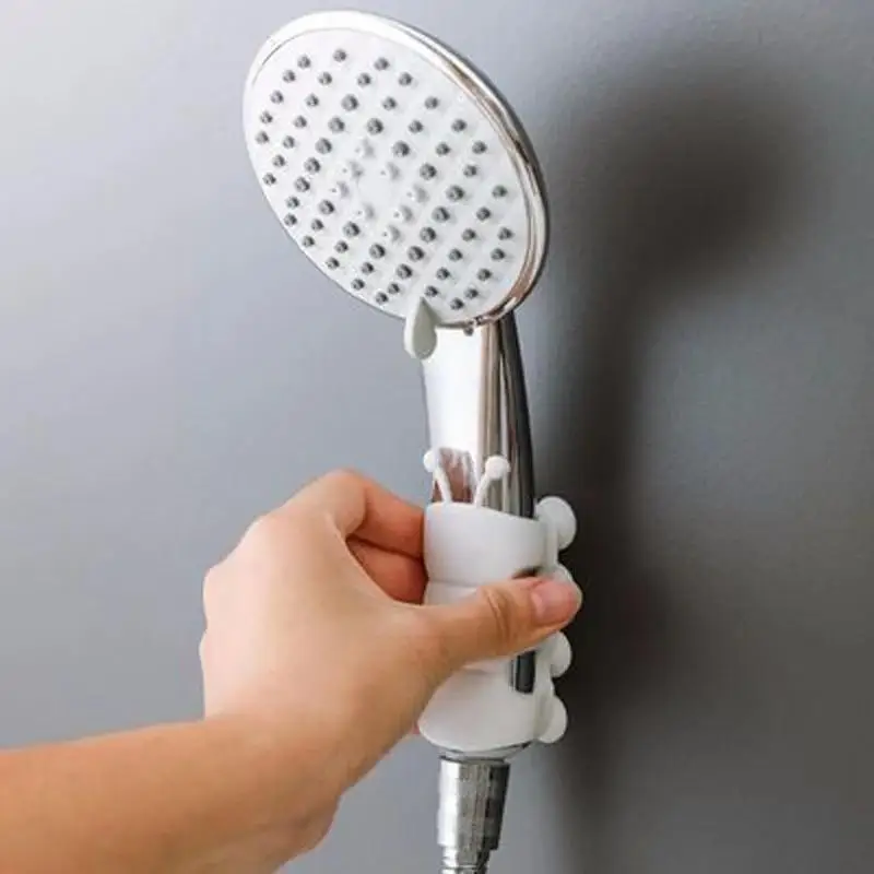 Practical 2026 Bathroom Wall‑Mount Shower Head Holder Removable Silicone Punch‑Free Suction Cup Bracket Household Shower Supply