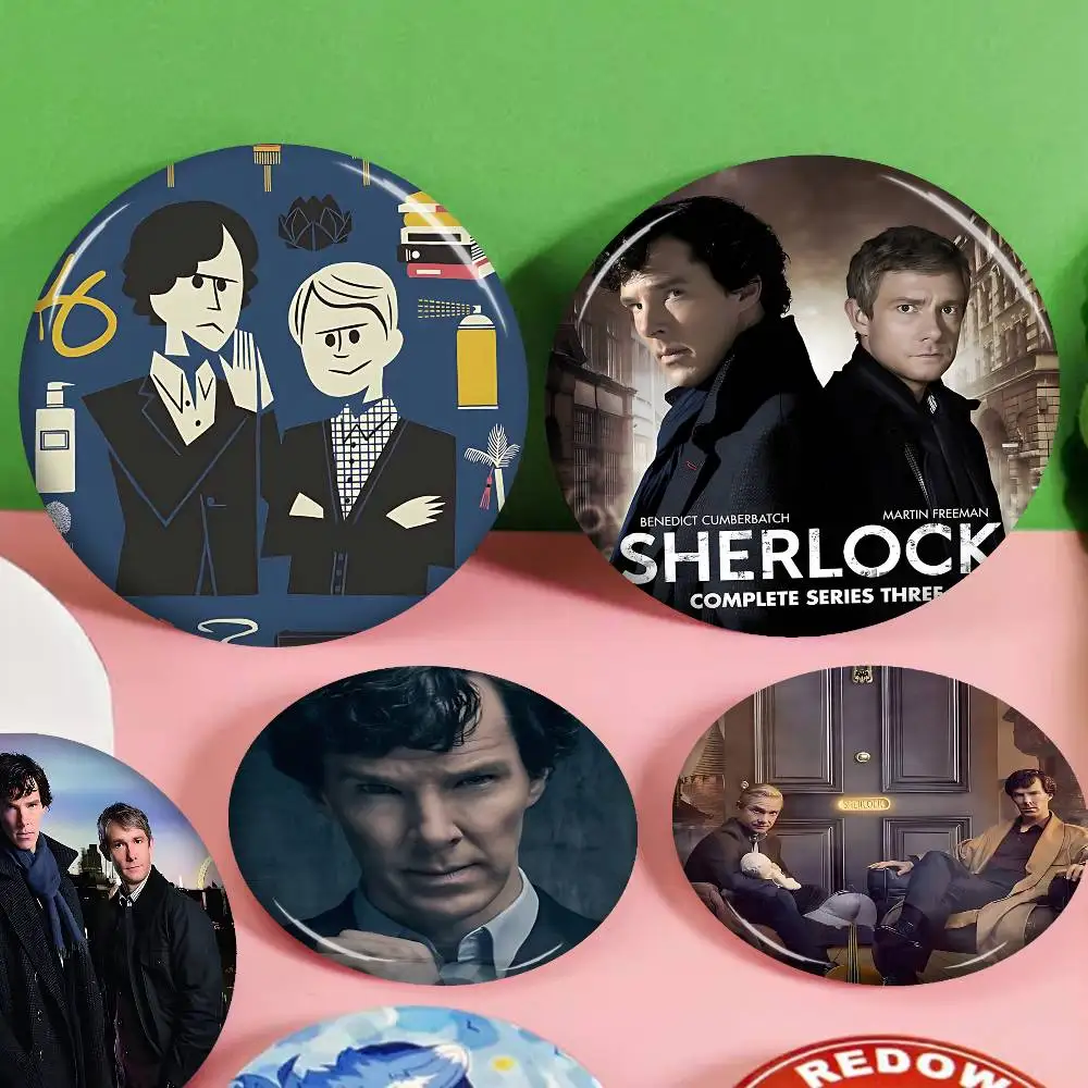Película de detective clásica S-Sherlock S-Season, Pin de botón suave, insignia de Metal redonda, Pin de solapa, piezas, regalo, joyería para amigos y niños
