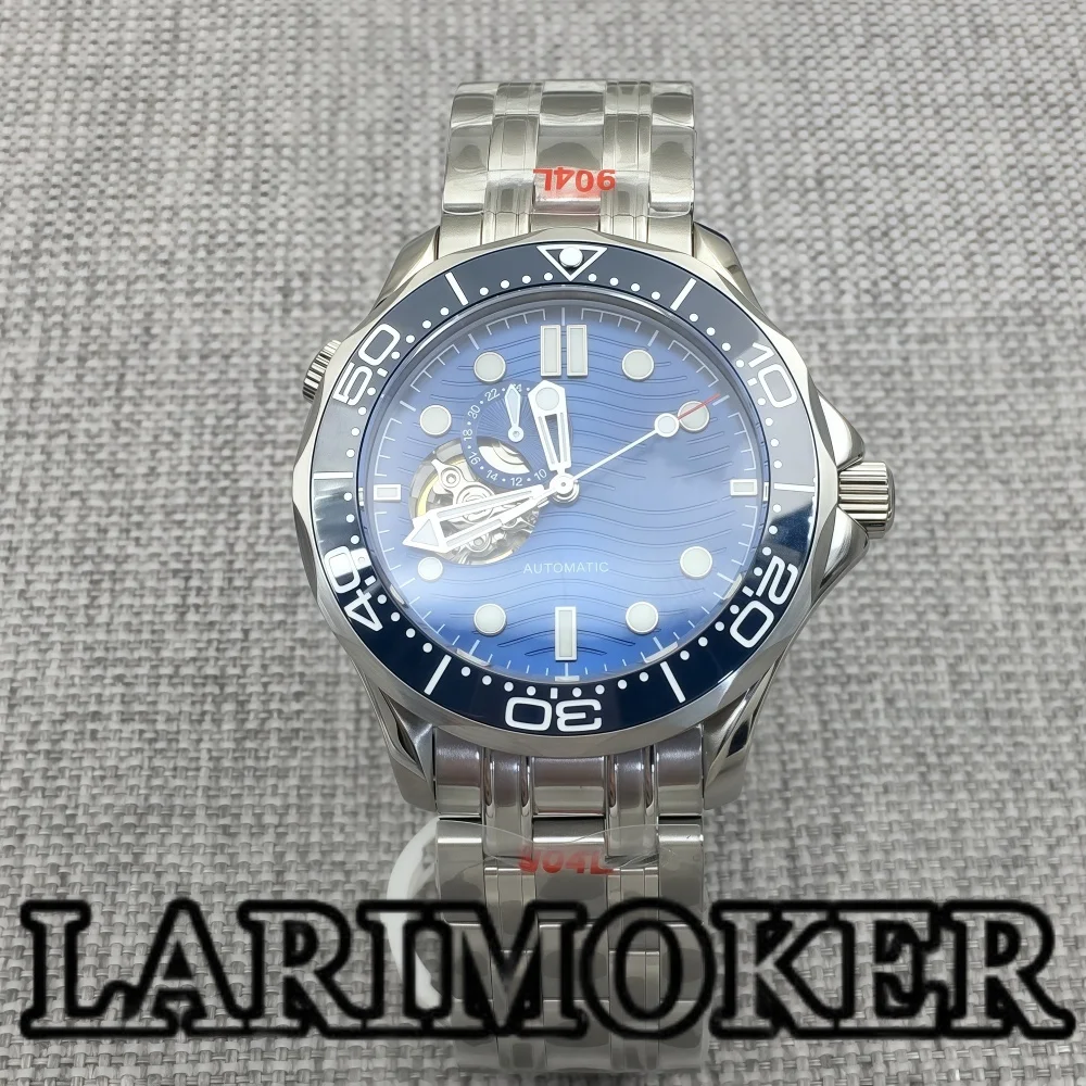 

LARIMOKER 41mm Mechancial Men Watch Sapphire Glass Luminous NH39 Automatic Movement Steel Bracelet Ceramic Bezel Watch