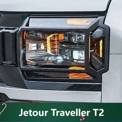 For cherryJetour Traveller T2 2023 2024 Jetour T2 Matte Black Headlight Cover Front Headlight Decoration Cover Accessories