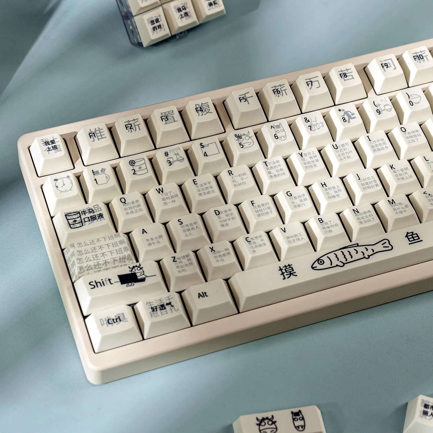 142 keys Interstellar theme keycaps Cherry Profile Dye-Sublimate PBT keycaps For MX Mechanical Keyboard Wooting/Made68