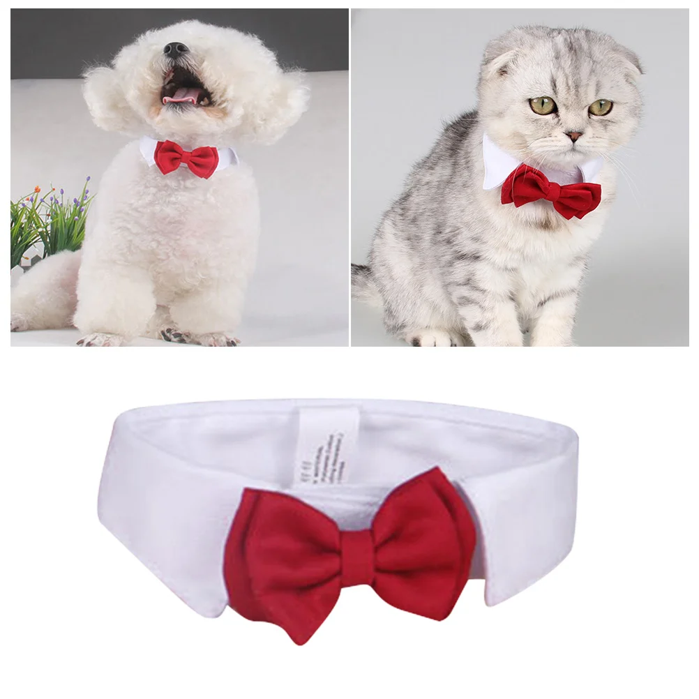 

Red Bowknot Cat Collar Soft Adjustable Pet Collar for Kittens and Cats Comfortable Daily Wear Pet Accessories Cat Tie