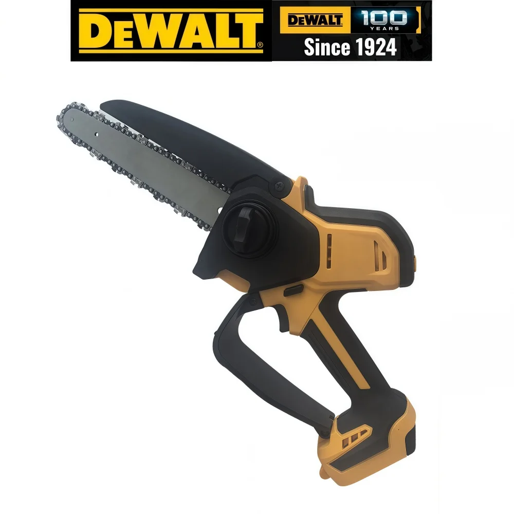 Akumulatorowa pilarka łańcuchowa Dewalt 20V, 8 cali, 1380W, bezszczotkowa, żółta, profesjonalna pilarka do przycinania ogrodów, elektronarzędzie.