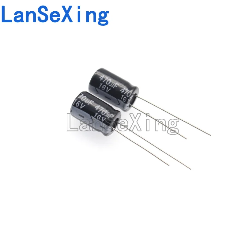 16v470uf electrolytic capacitor with a volume of 8 * 12 electronic components 16v 470 microf inline aluminum electrolytic capaci