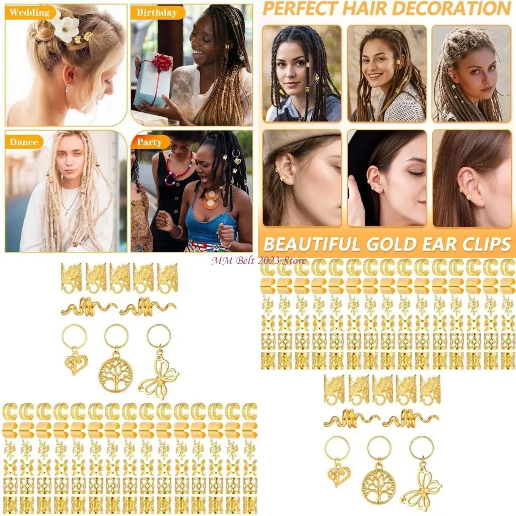 

49ME 100Pcs Dreadlock Accessories Metal Braids Headwear For Fashionable Hairstyles