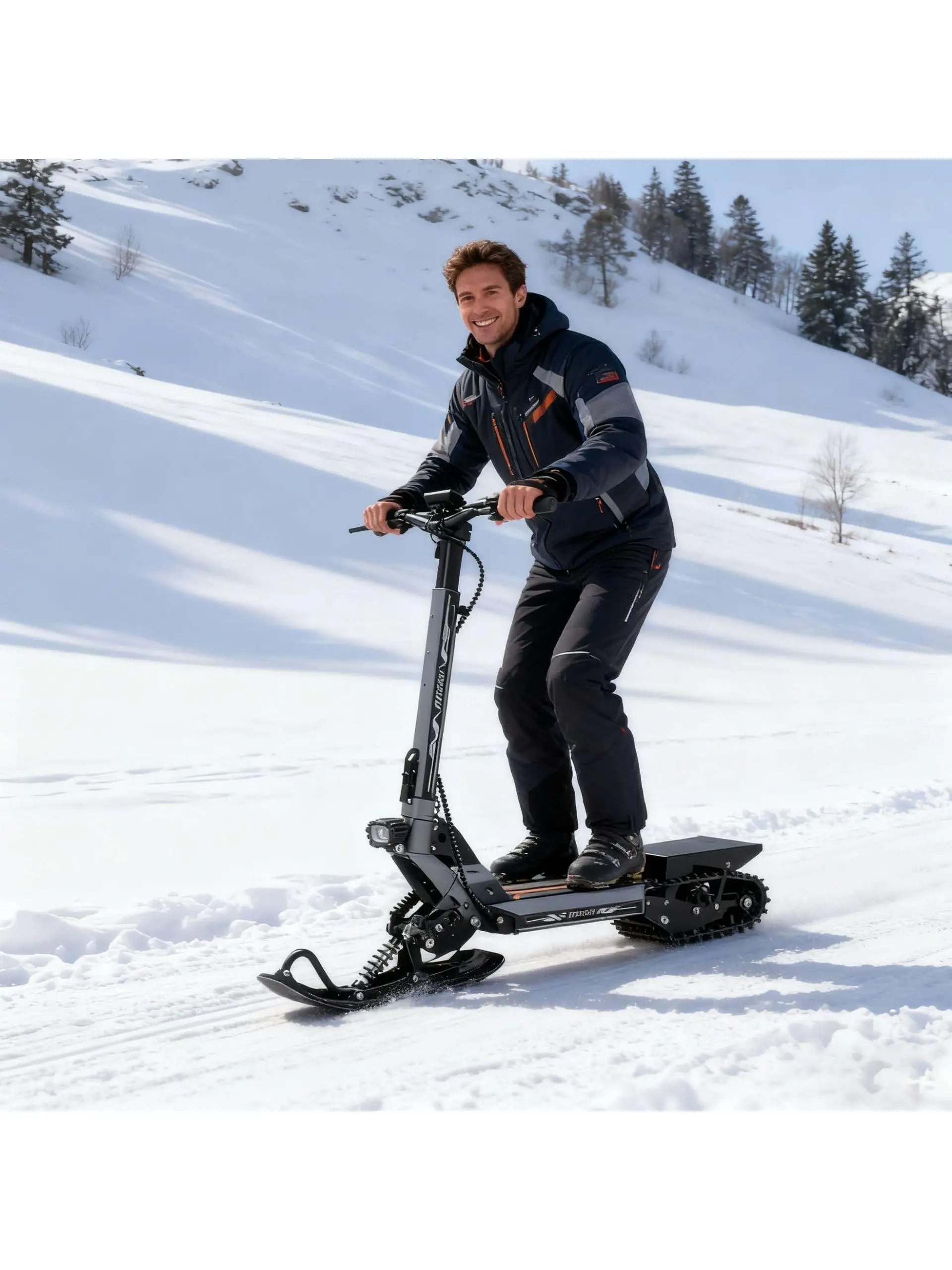 AliExpress YTYIN New Adult Electric Snowmobile Ski Bike Winter Ice Sled Anti-Skid Track Snowboard 48V 200kg Load Capacity