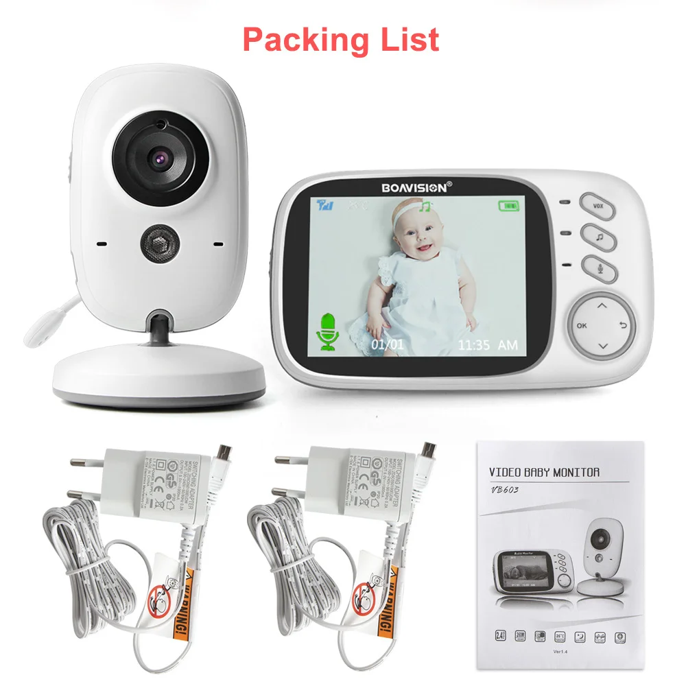 Go! Video Baby Monitor 2.4G Wireless With 3.2 Inches LCD 2 Way Audio Talk Night Vision Surveillance Security Camera Babysitter