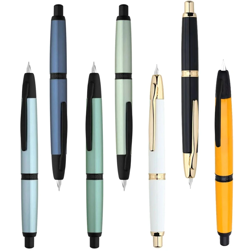 2024 New MAJOHN  A1 Press Retractable Fountain Pen Metal Fine F 0.5mm with Clip Nib Ink Pen Business School Stationery Writing