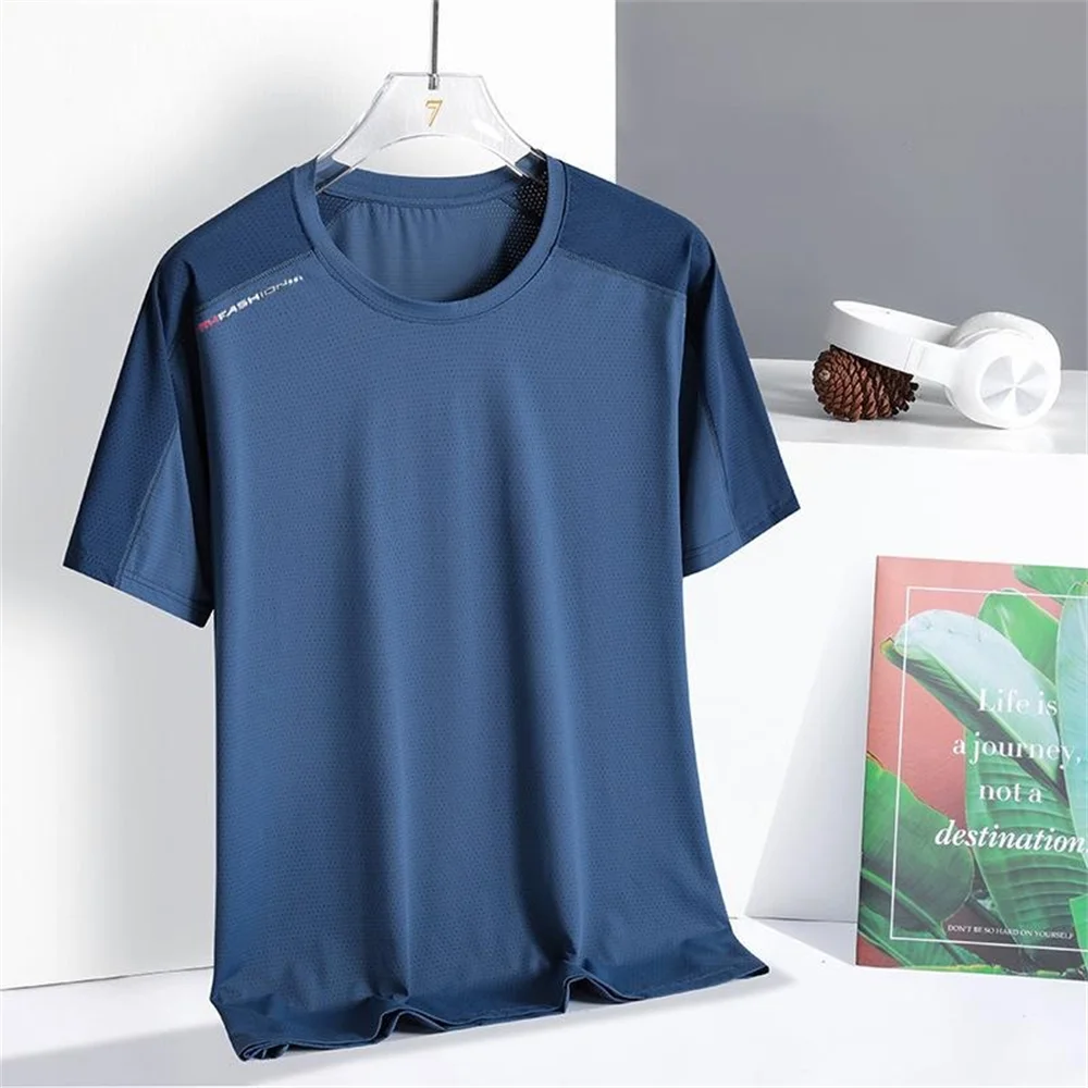 Men's Quick Dry Sports T-shirt Breathable Color Block Raglan Sleeve Tees Summer Casual Athletic Tops For Male Gym Run Workout
