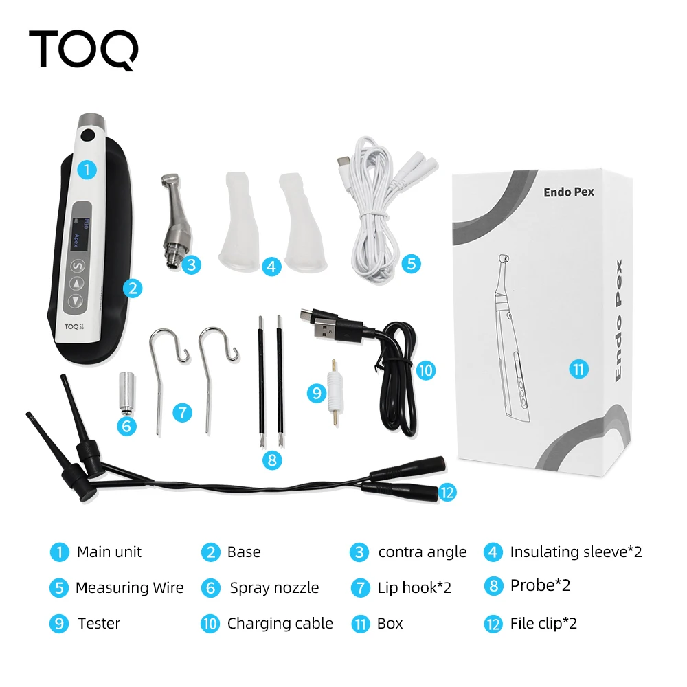 2 IN 1 Dental Cordless Endo Motor With Built-in Apex Locator Endodontic Motor With 16:1 Contra Angle and Free Endo Niti Files