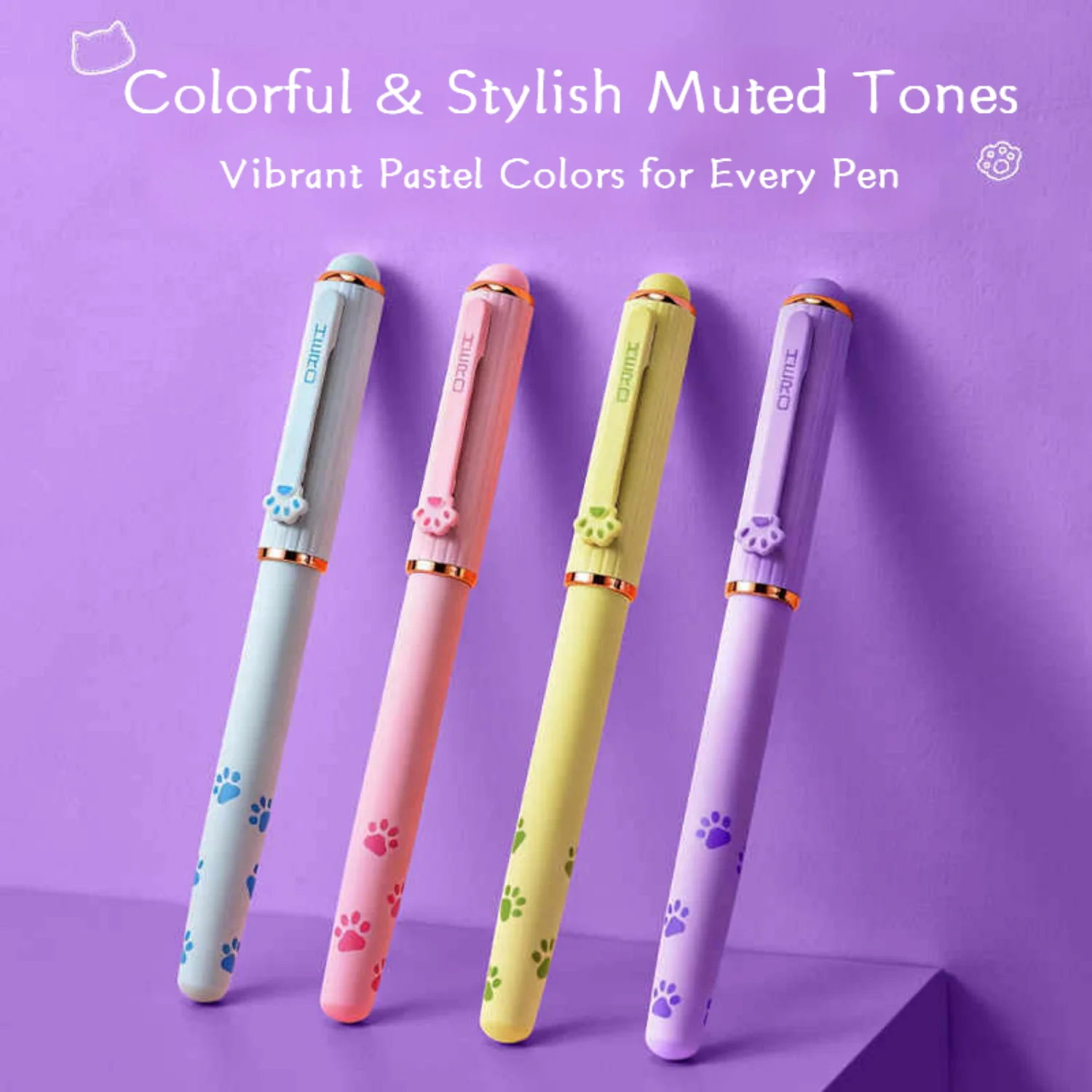 Stylo plume Hero P360 Patte de chat avec cartouche d'encre effaçable magnétique, pour une posture correcte, stylo d'écriture pour enfants, papeterie pour enfants