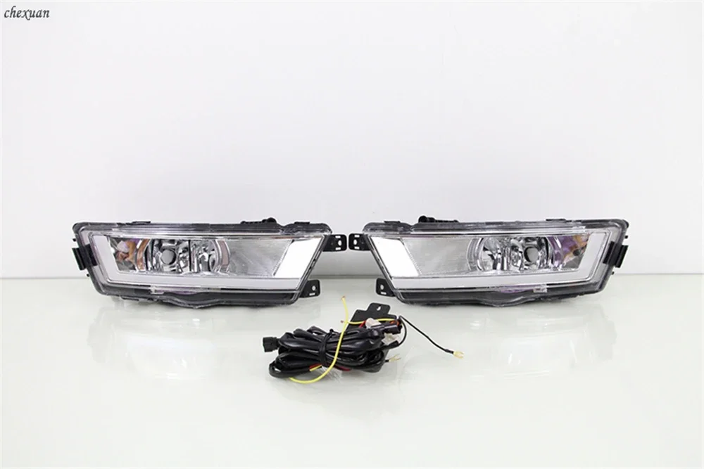 New！ New! CSCSNL 1 Pair For Skoda Rapid 2013 2014 2015 2016 2017 LED DRL Daytime Running Lights Daylight With turnning yellow si